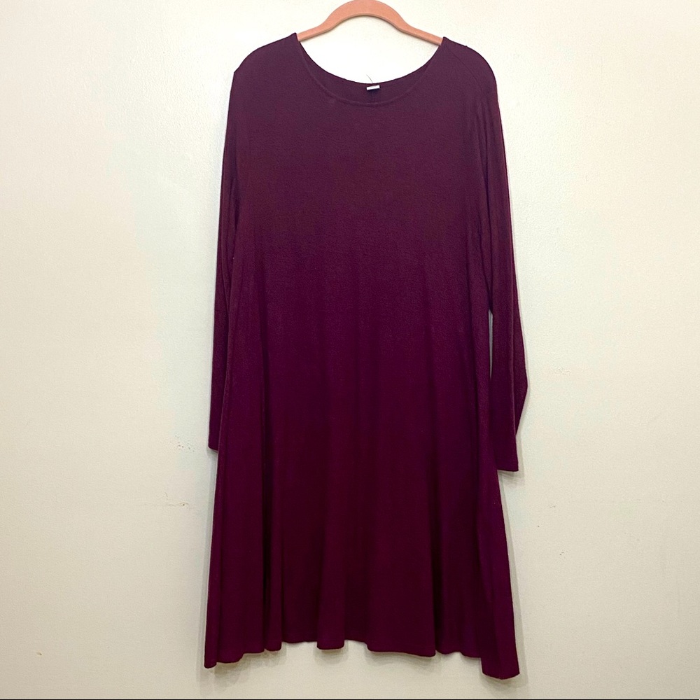 Old Navy / Size XL / Long Sleeved Heathered Maroon Swing Dress